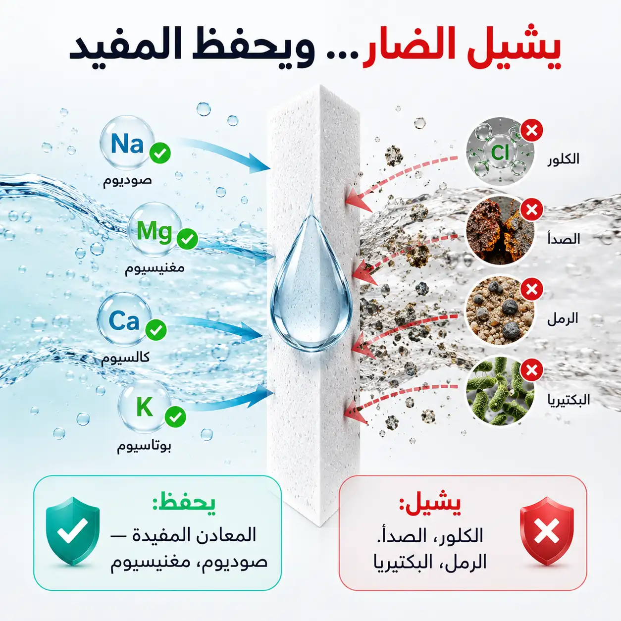 يشيل الضار ويحفظ المعادن المفيدة